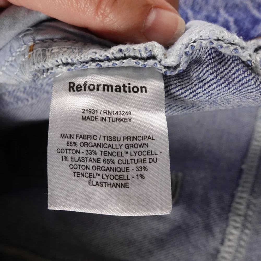 Reformation Jeans Womens 30 Light Wash Blue High Rise Straight‎ Leg Denim